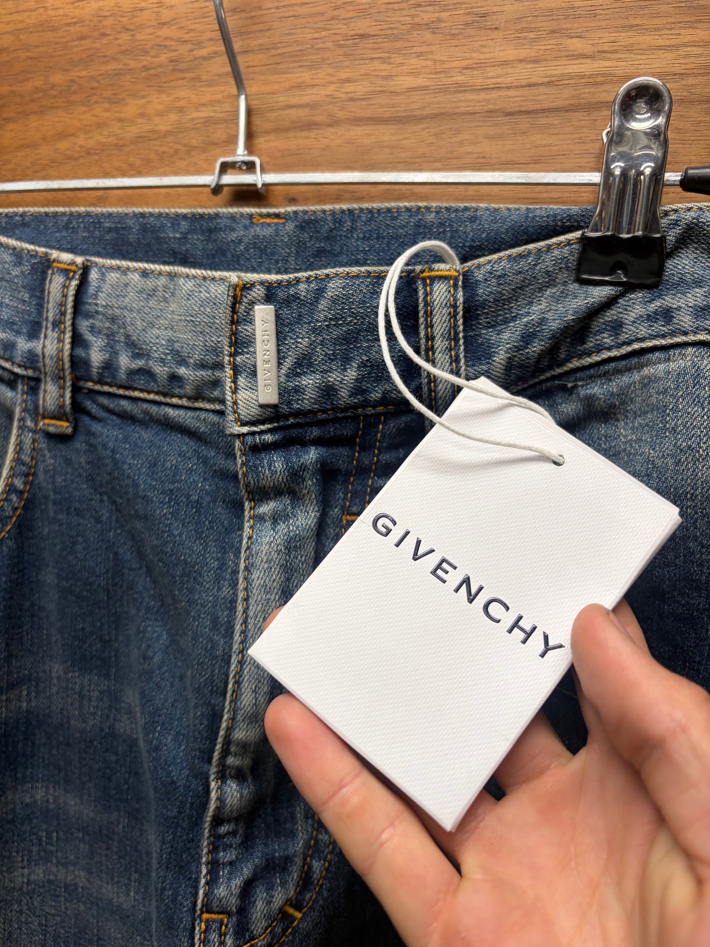Givenchy Straight Leg Blue Cargo Denim