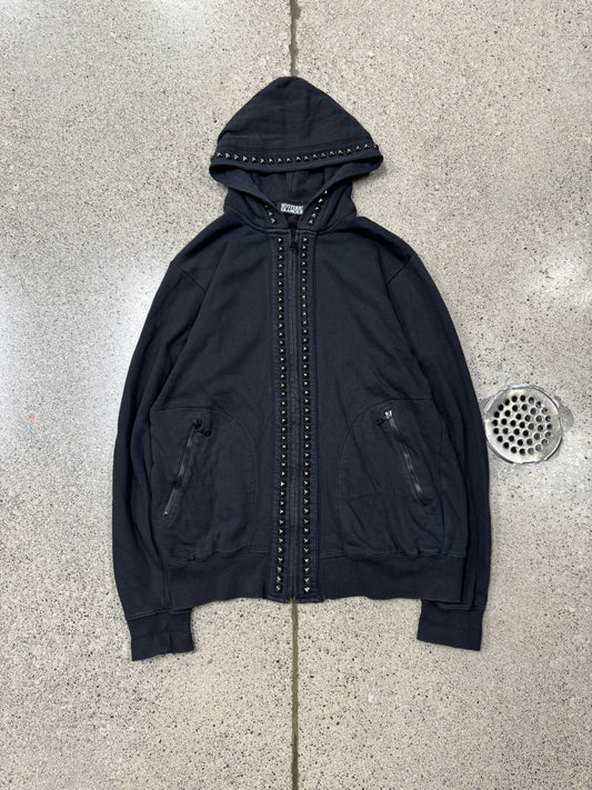 Hysteric Glamour Studded Black Zip-Up Hoodie