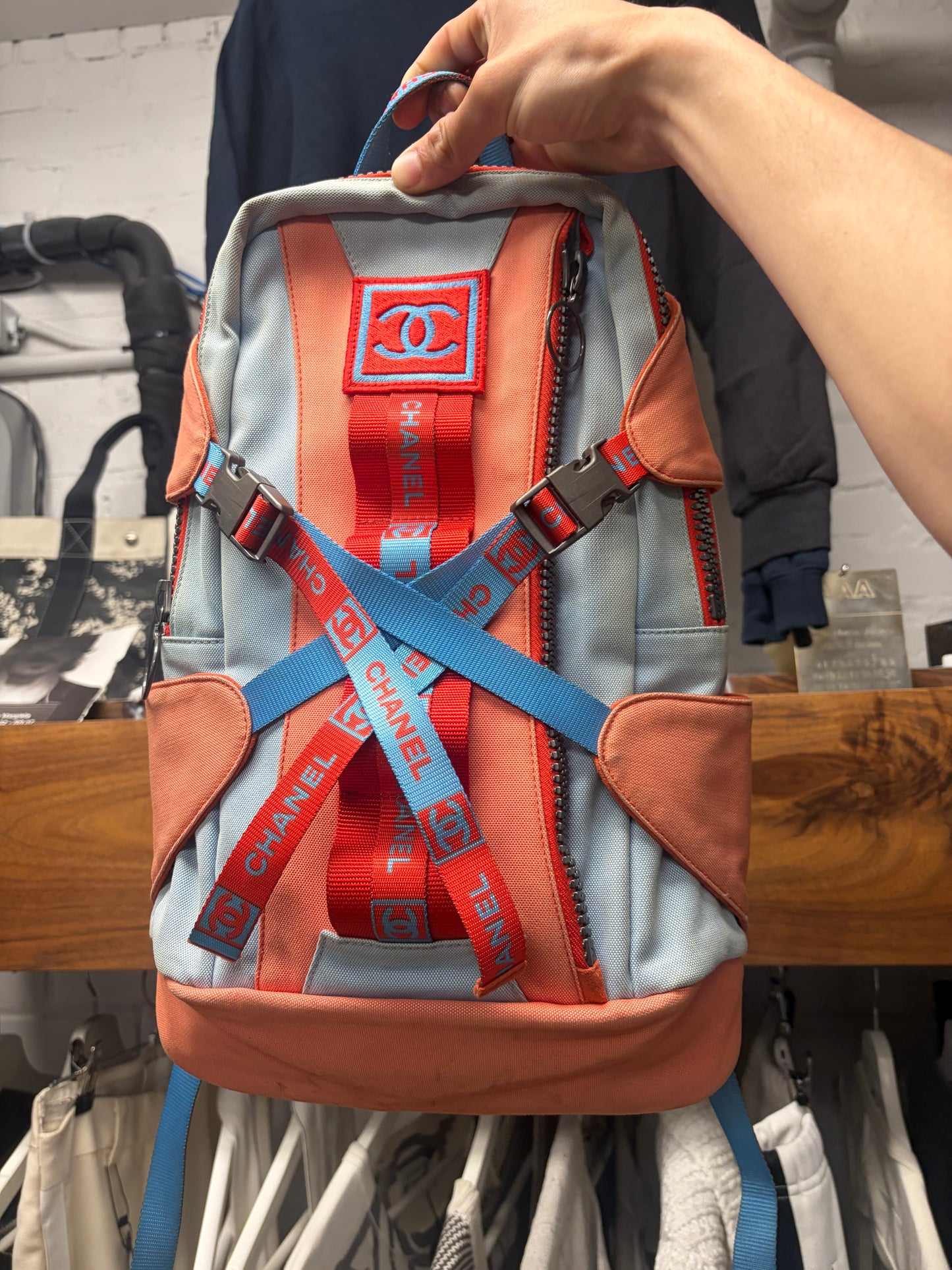 SS2002 Chanel Sport ‘Powder Blue/Orange’ Backpack
