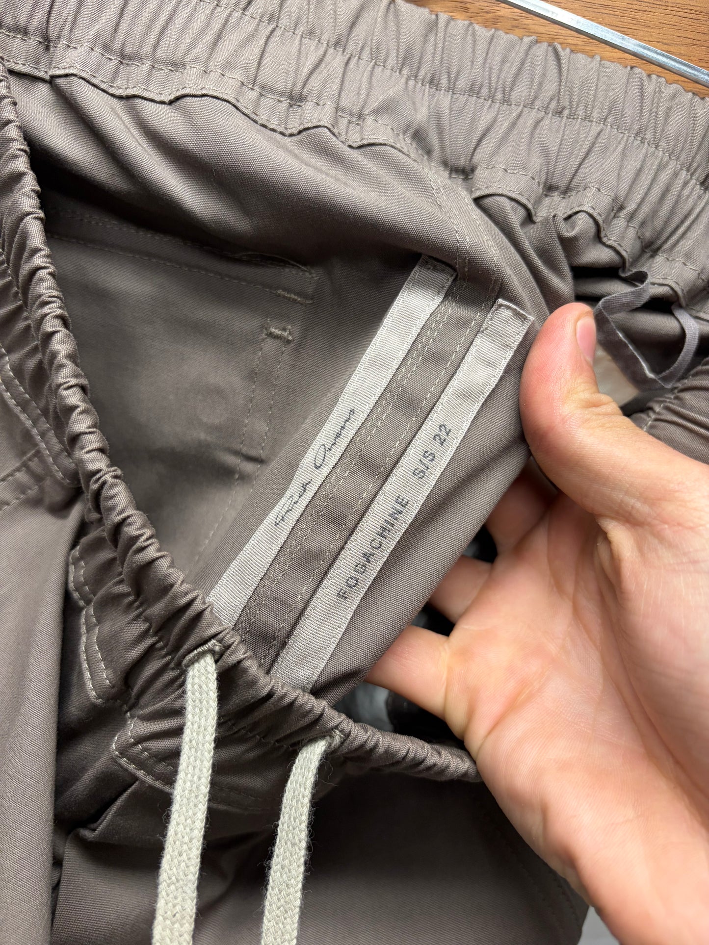 SS2022 Rick Owens ‘Fogachine’ Dust Drawstring Cargo Joggers