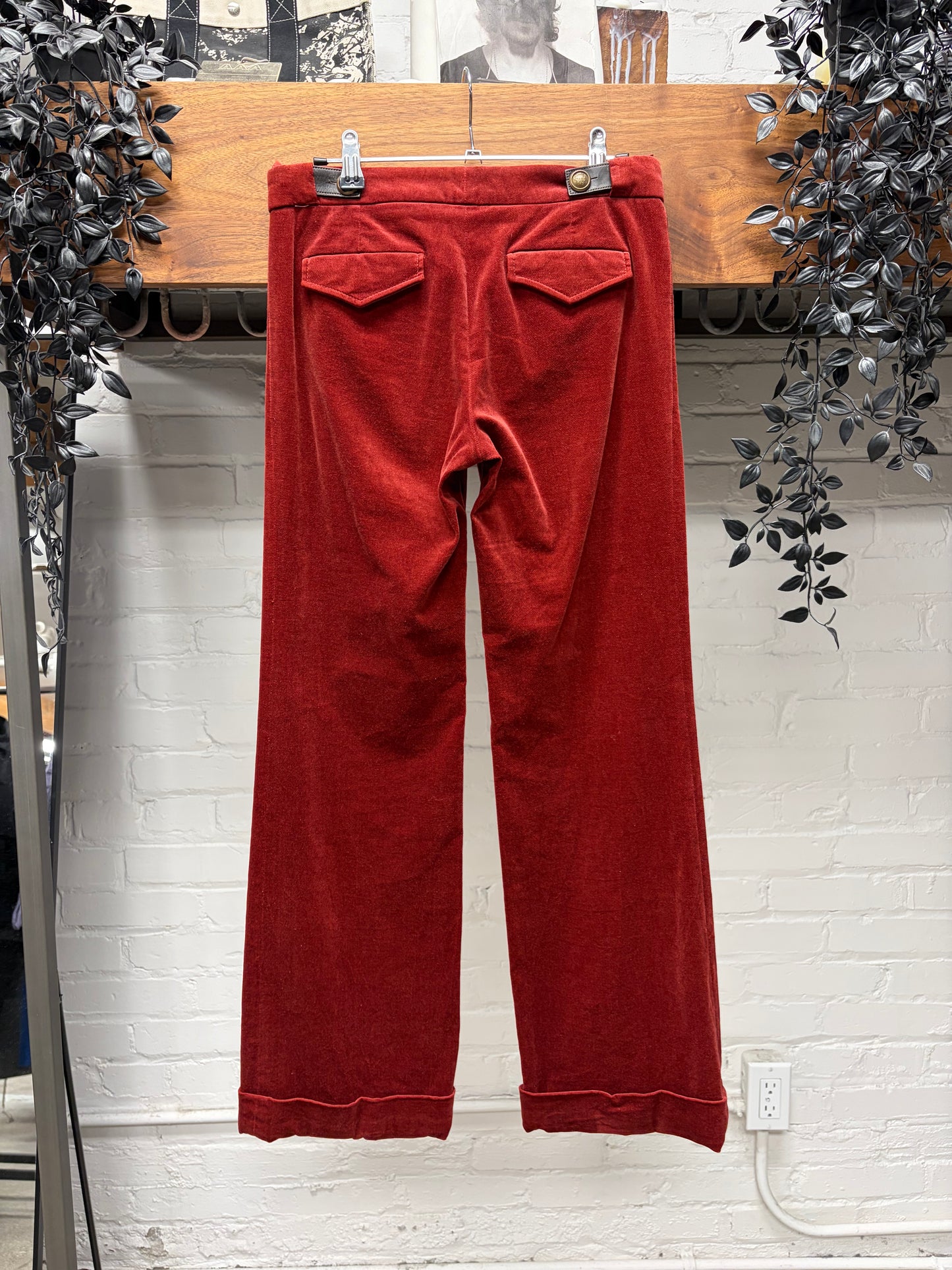 AW2008 Gucci by Frida Giannini Low Rise Velvet Flared Leg Pants