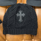 Chrome Hearts Cashmere Leather Cross Patch Knit Beanie