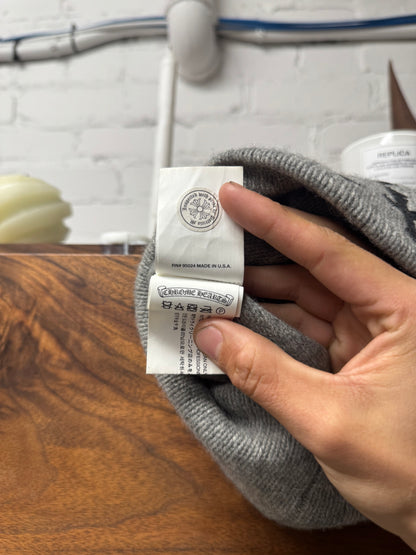 Chrome Hearts Cashmere ‘Flooded’ Leather Cross Patch Beanie