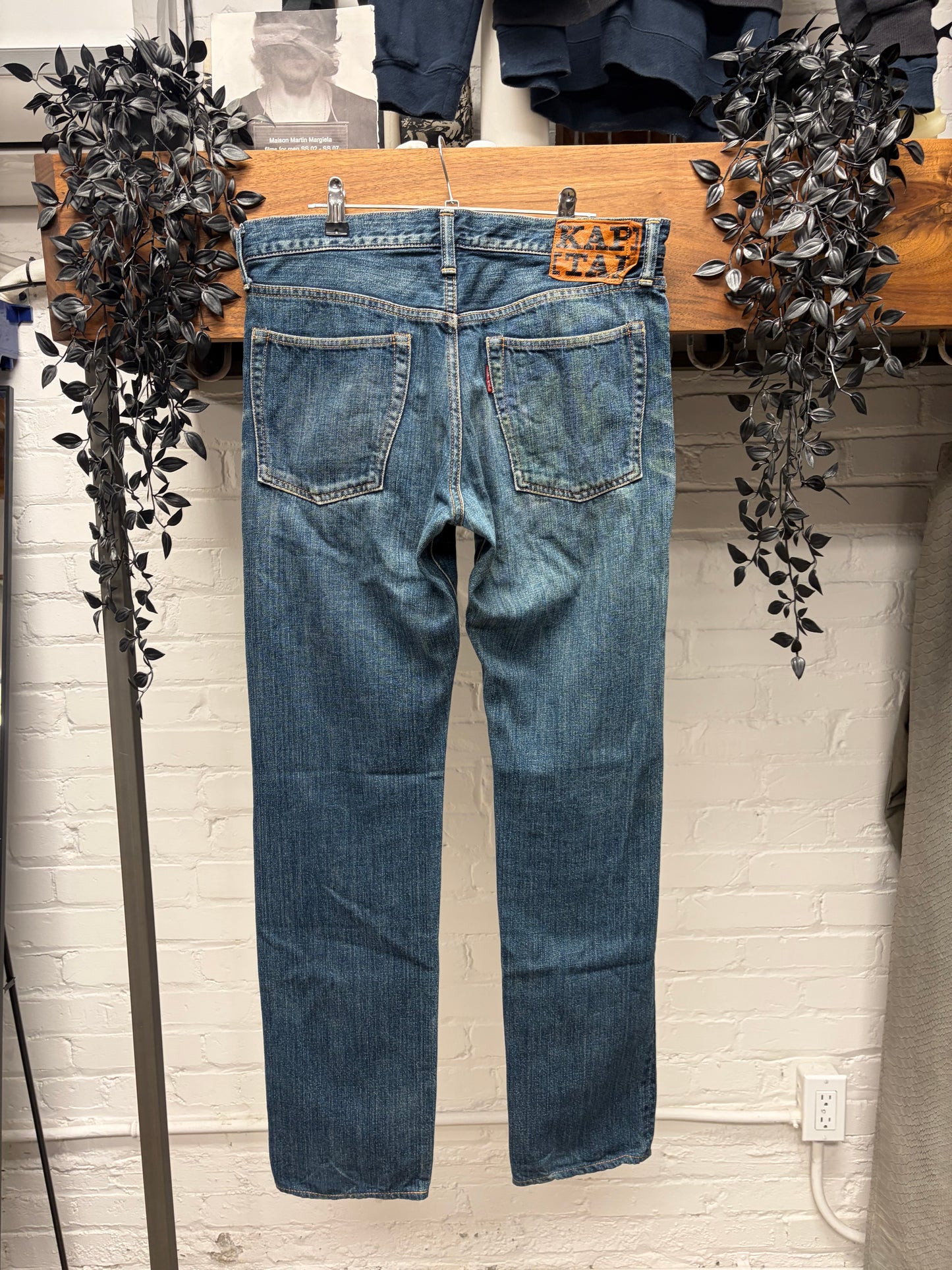 Kapital Raw Washed Indigo Blue Bootcut Denim