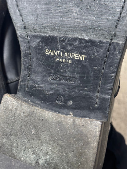 Saint Laurent Black Patent Leather ‘Side-Zip’ Ankle Boots