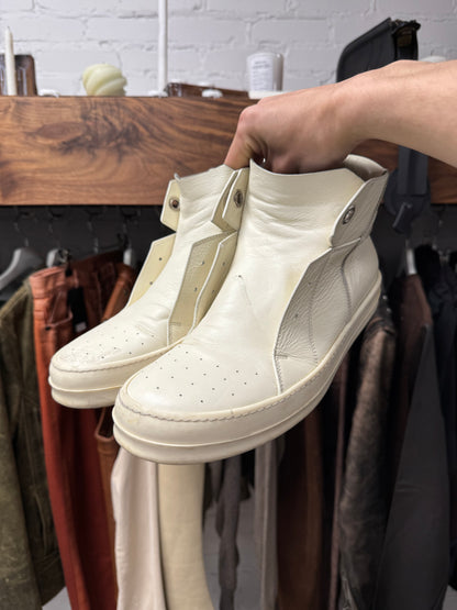 Rick Owens ‘Island Dunk’ Milk White Leather Sneakers