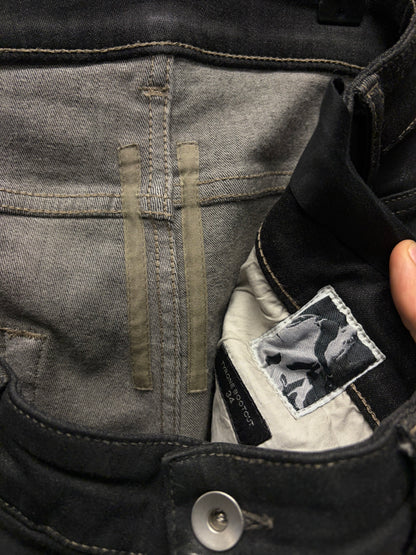 Rick Owens ‘Tyrone’ Bootcut Flared Leg ‘SBF’ Waxed Black Denim