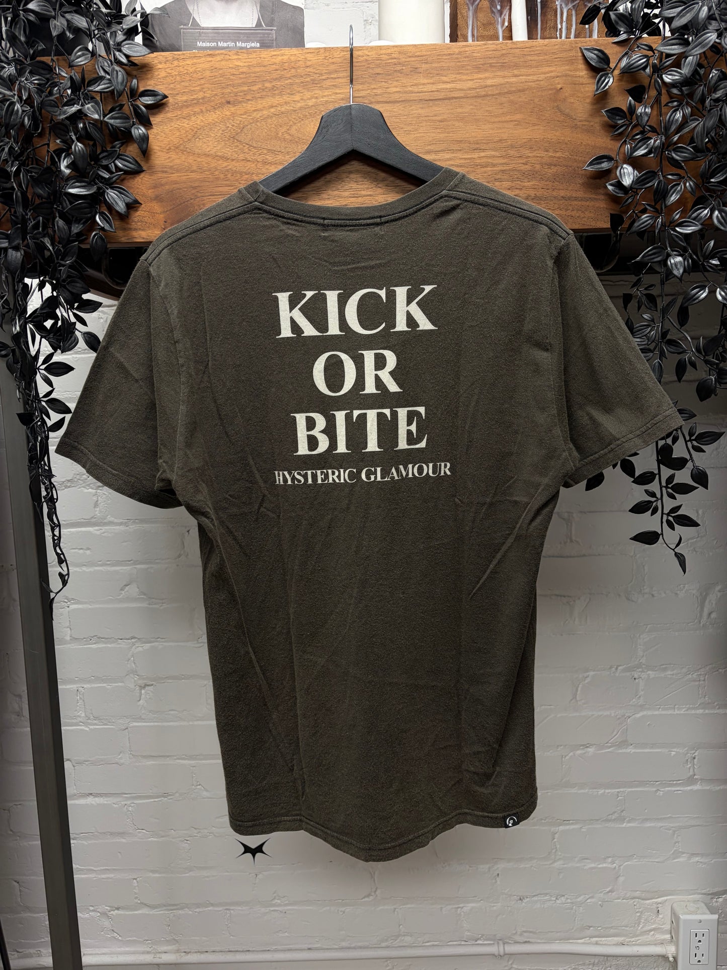 Hysteric Glamour ‘Kick & Bite’ Faded Brown Graphic T-Shirt