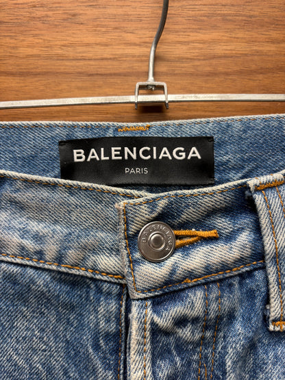 2017 Balenciaga Light Wash Blue Bootcut Denim