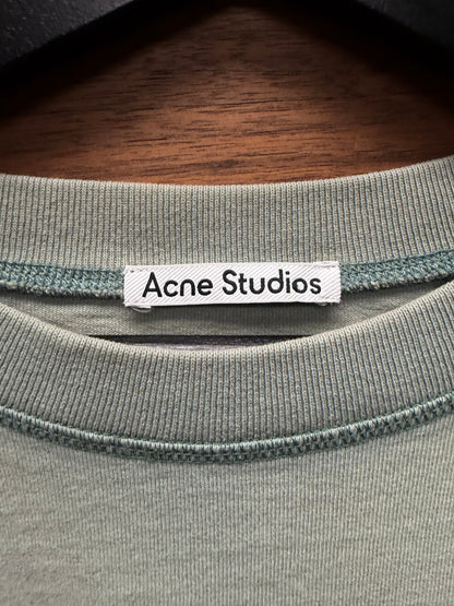 Acne Studios ‘Minimal Logo’ Mint Green Cropped Fit Oversized T-Shirt