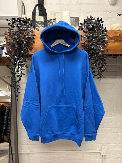 2019 Balenciaga Script Logo Blue Pullover Hoodie