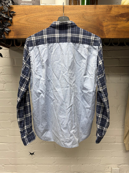 Comme Des Garçons Homme Blue Plaid/Oxford Hybrid Button Up Shirt