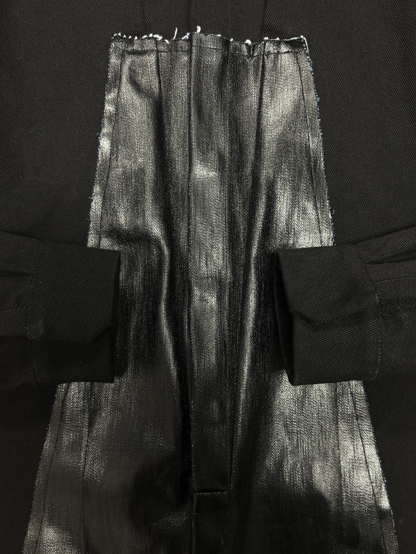 SS2023 Rick Owens ‘Edfu’ Waxed Iridescent Panelled Denim Jacket