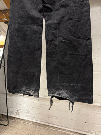 Rick Owens Japanese 16oz ‘Geth Cut’ Black Wide Leg Denim