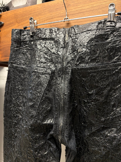 AW2020 Givenchy Wax Coated Black ‘Crackled’ Denim