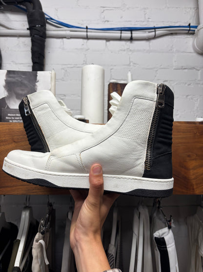 2010s Gucci Black/White ‘Hudson’ Leather High Top Sneakers