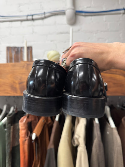 Dior ‘Evidence’ Roller Buckle Black Patent Leather Loafers