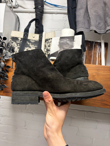 SS2025 Guidi x Undercover ‘UC1E4F401’ Eyelet Back-Zip Suede Ankle Boots