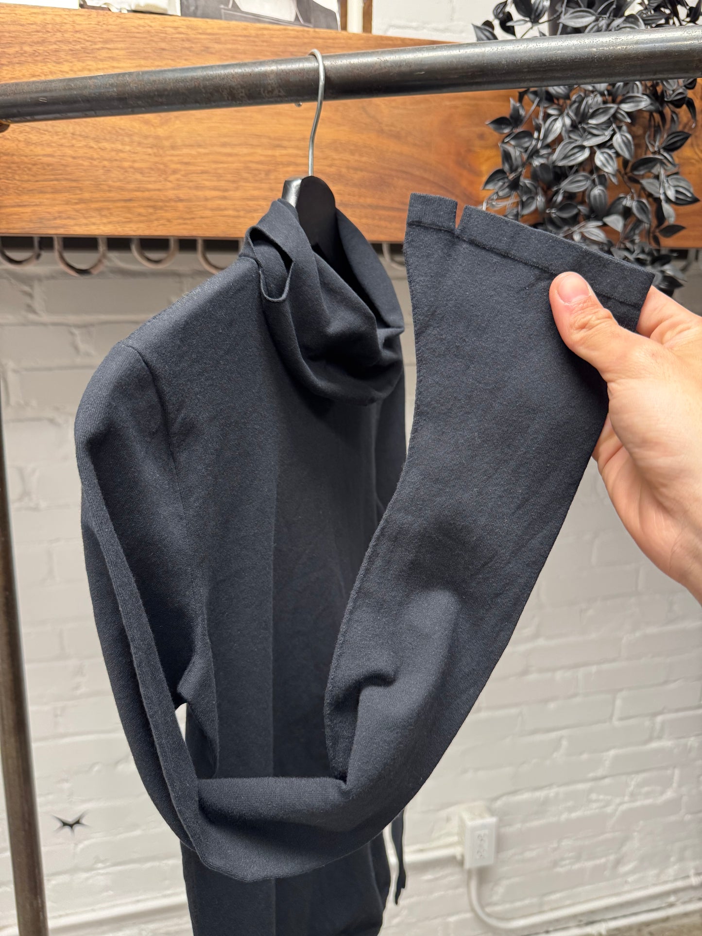 2020 Balenciaga ‘Thumbhole’ Black Cotton Bodysuit