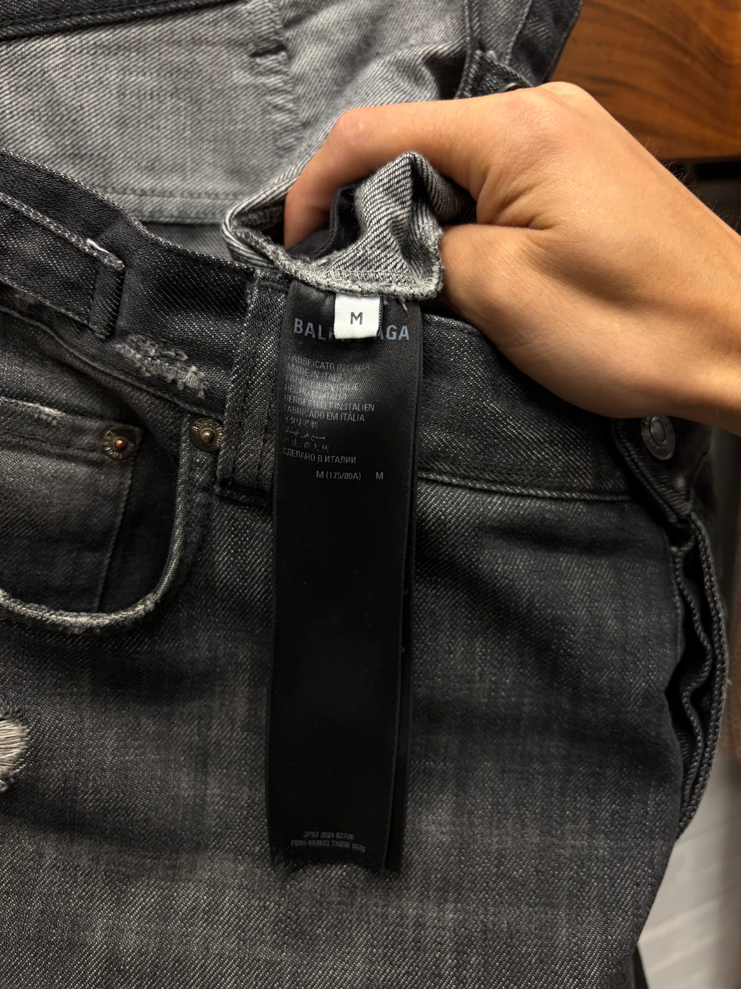 SS2022 Balenciaga ‘Destroy’ Skater Relaxed Fit Washed Grey Denim