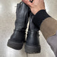 SS2012 Ann Demeulemeester Black Calfskin Leather Combat Boots