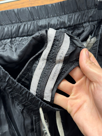 SS2021 Rick Owens ‘Phlegethon’ Black Satin Track Pants