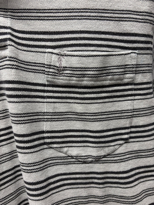 Vintage 90s Yves Saint Laurent Pour Homme ‘YSL’ Striped Logo Polo