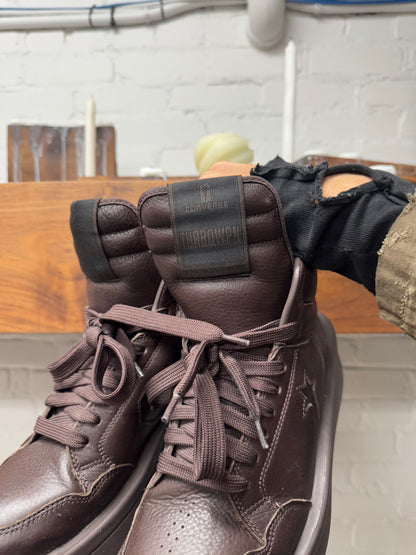 Rick Owens x Converse ‘TURBOPWN’ Chocolate Brown High Top Sneakers