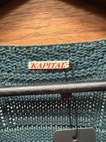 Kapital Sun Faded Blue/Yellow ‘Jersey’ Knit Sweater