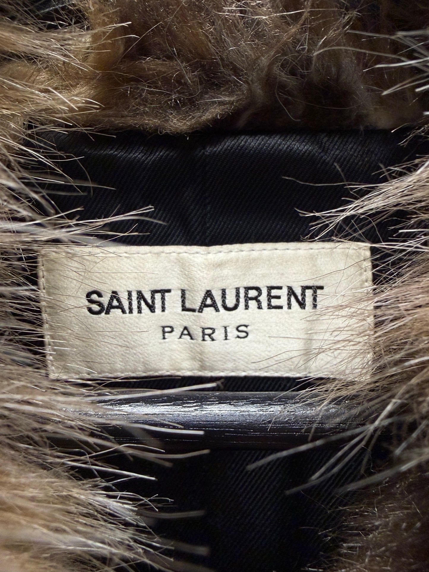 2019 Saint Laurent By Anthony Vacarello Faux Fur Heavyweight Brown Jacket