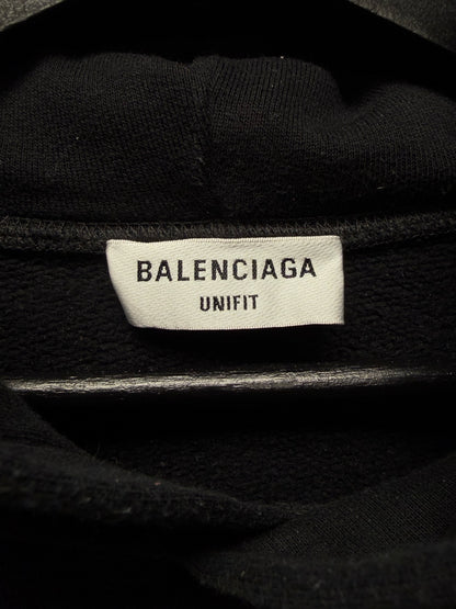 SS2024 Balenciaga ‘Hulk’ Oversized Black Embroidered Logo Pullover Hoodie