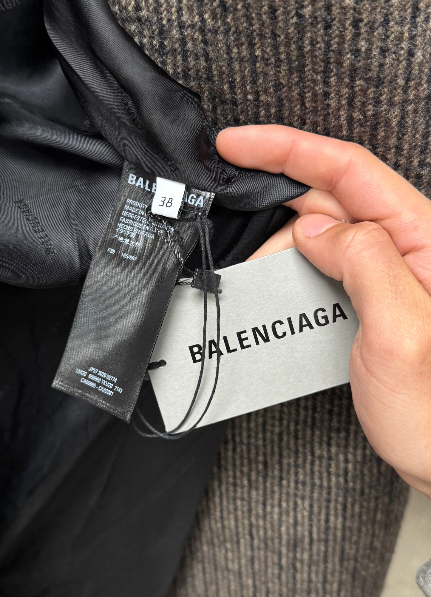 AW2021 Balenciaga Oversized ‘Shoulder-Pad’ Wool/Tweed Distressed Overcoat