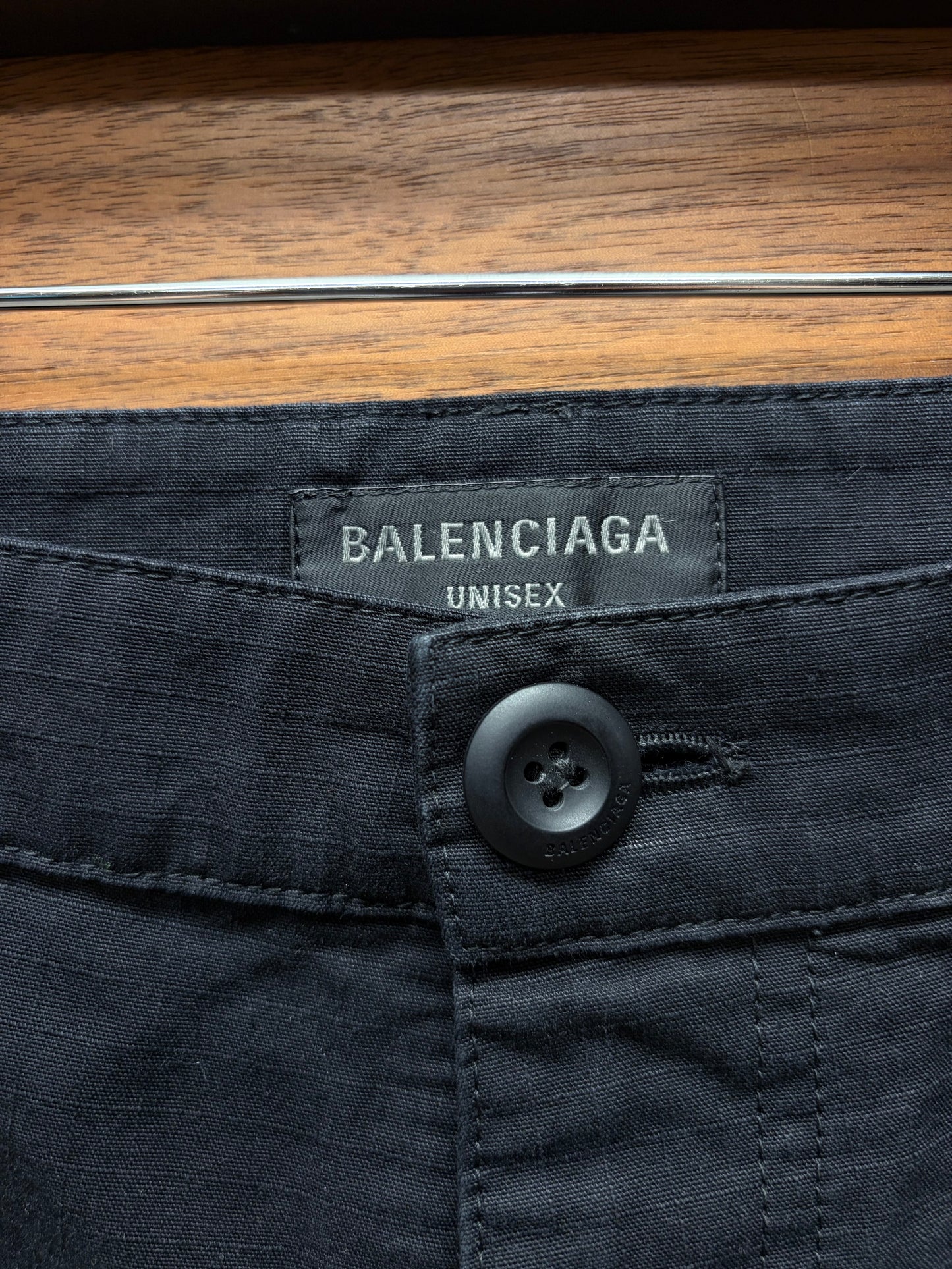 2023 Balenciaga Black Ripstop Convertible Flared Leg Cargo Pants