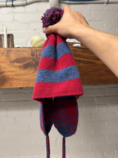 Vivienne Westwood Orb Logo Pom-Pom Striped Beanie