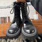 Balenciaga ‘Tractor’ Black Leather High Top Combat Boots