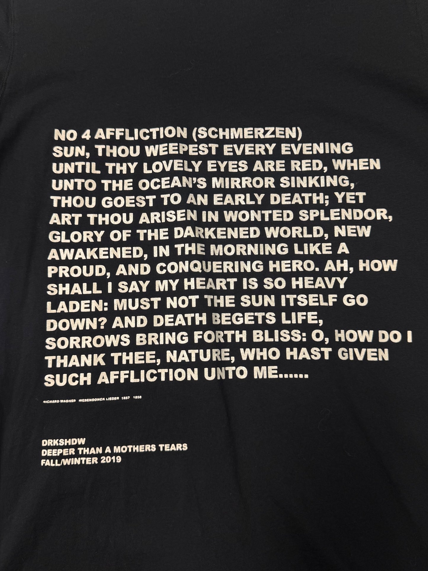 AW2019 Rick Owens ‘Deeper Than a Mothers Tears’ T-Shirt