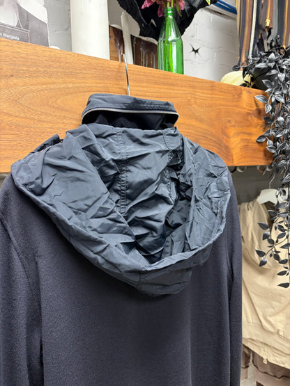 Hermes ‘Packable Hood’ Wool Knit/Nylon Hybrid Shell Jacket