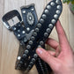 Tornado Mart Studded Black Leather Belt