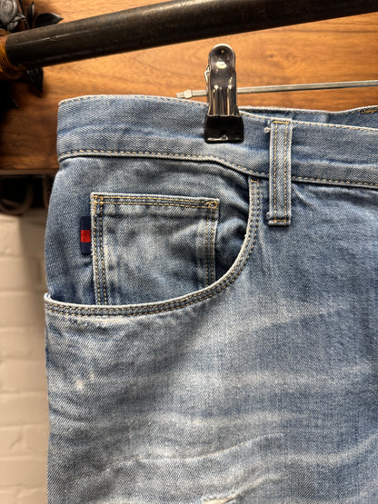 Vintage Gucci Light Wash Blue Distressed Skinny Jeans