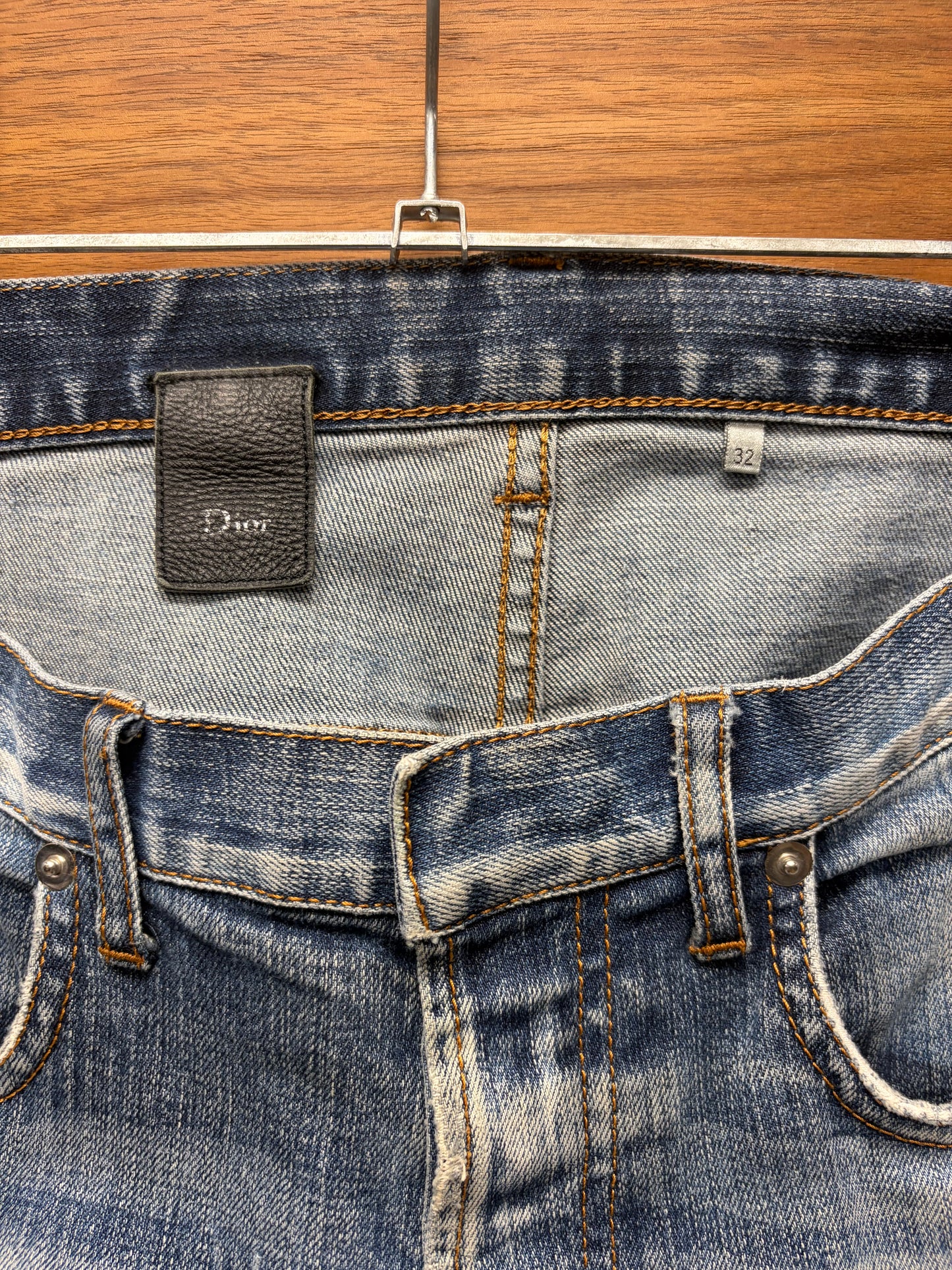 AW2011 Dior Homme ‘Enfold/Unfold’ Distressed Blue Skinny Jeans