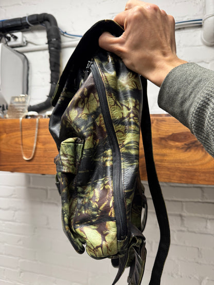 Vintage 90s Jean Paul Gaultier Leather Camoflage Backpack