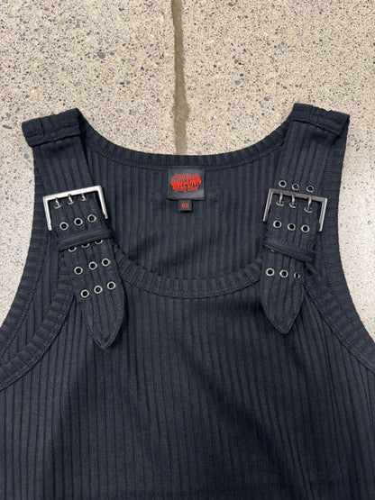 Vintage Jean Paul Gaultier Homme  ‘Shoulder Strap’ Ribbed Cotton Tank Top