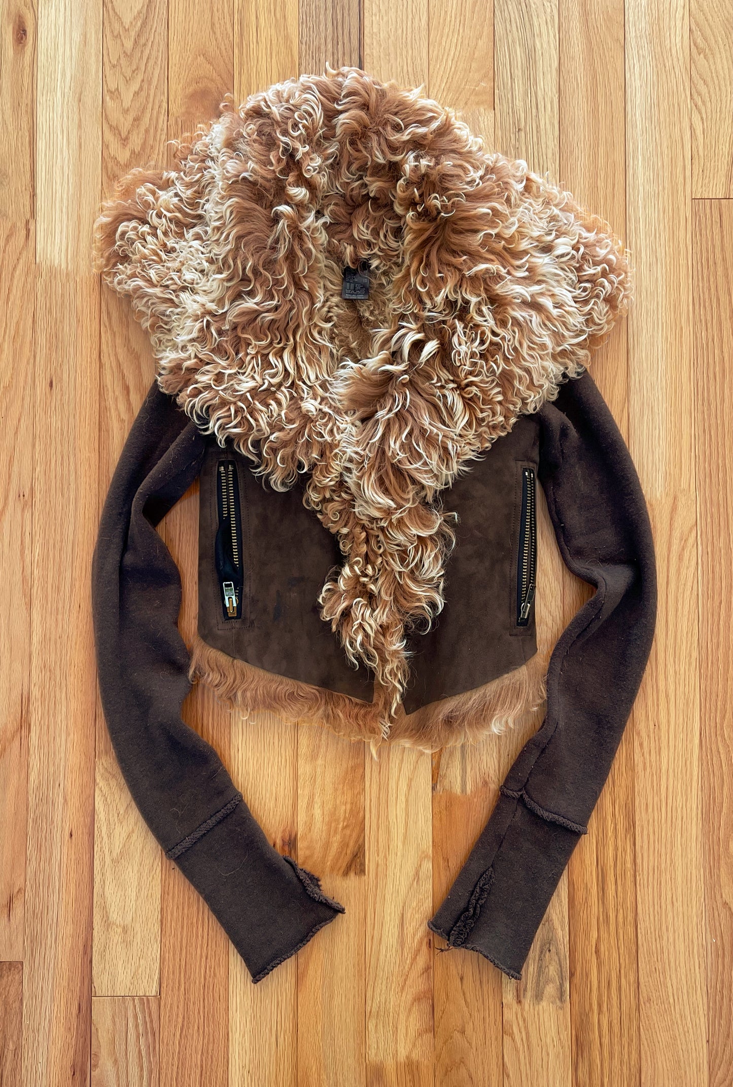 LGB ‘Afghan’ Lambskin Leather Brown Fur Jacket