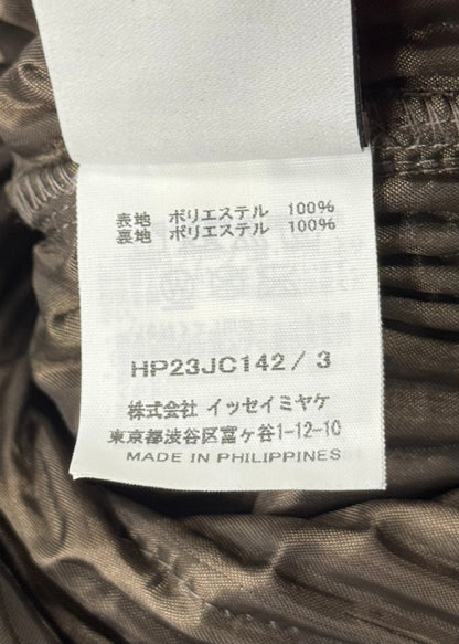 Issey Miyake Homme Plisse Pleated Brown Zip-Up Track Jacket