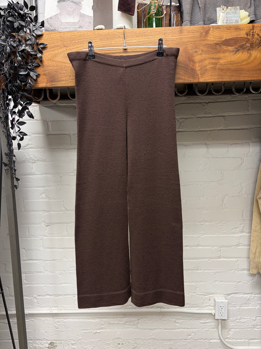 AW1996 Gucci by Tom Ford Brown Wool Knit Low Rise Pants