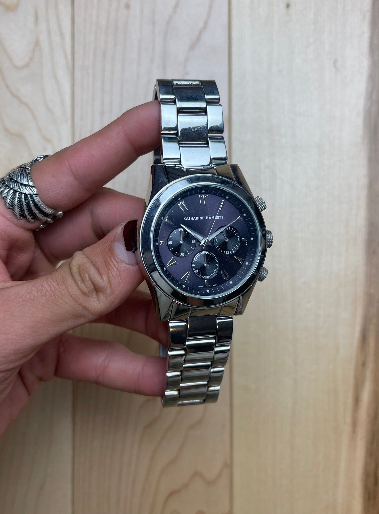 Katharine Hamnett Silver/Navy Face Watch