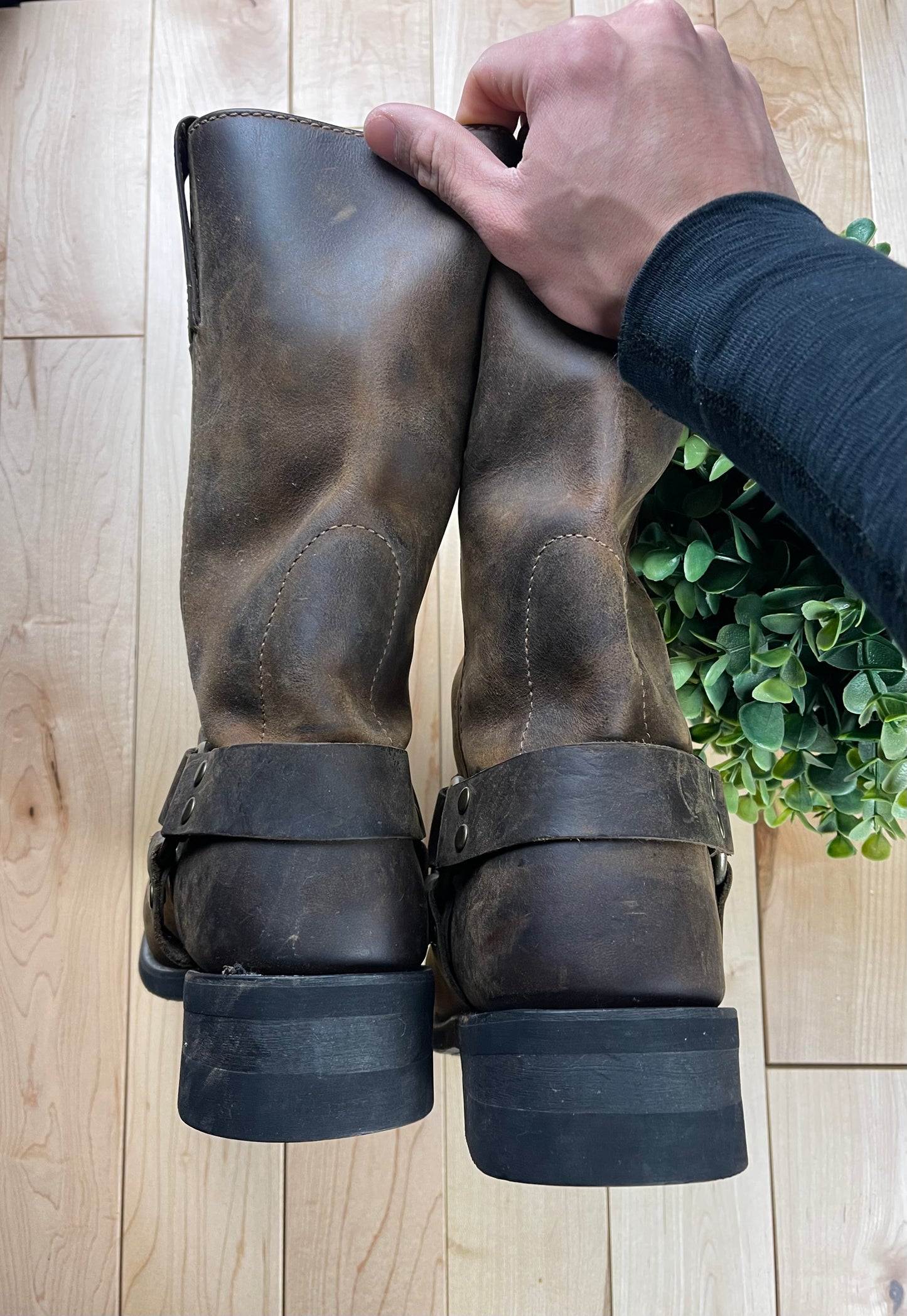 Harley Davidson Brown Leather Harness Boots