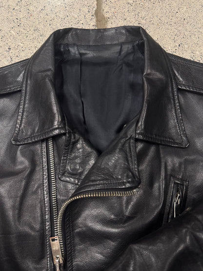 SS2015 Rick Owens ‘Stooges’ Black Calfskin Leather Biker Jacket