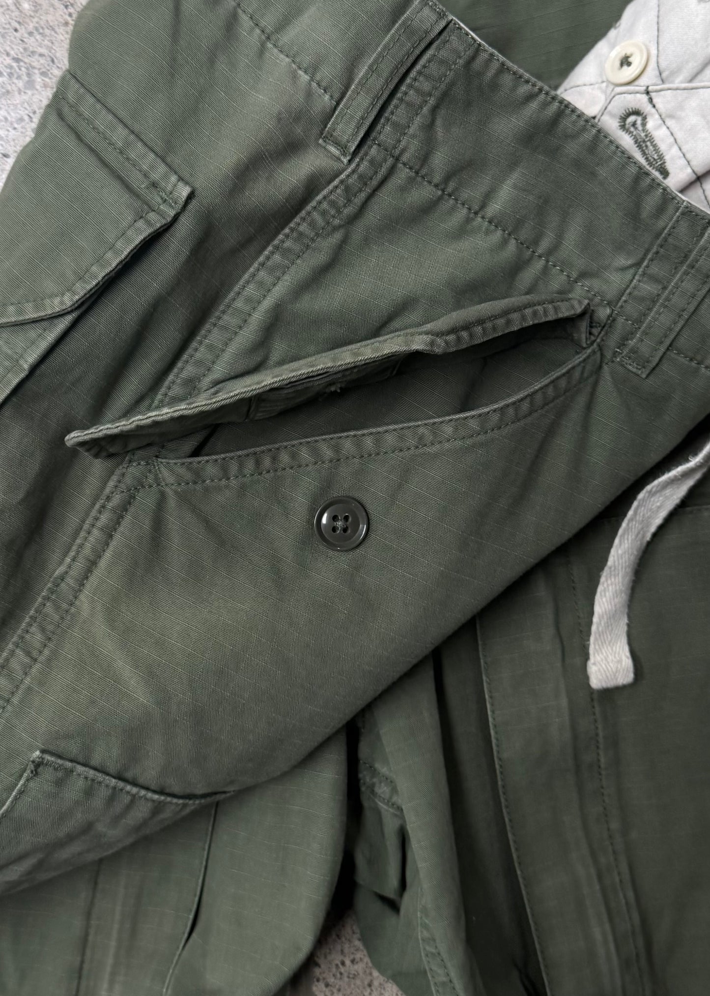 Engineered Garments Wide Leg Green Cargo Pants