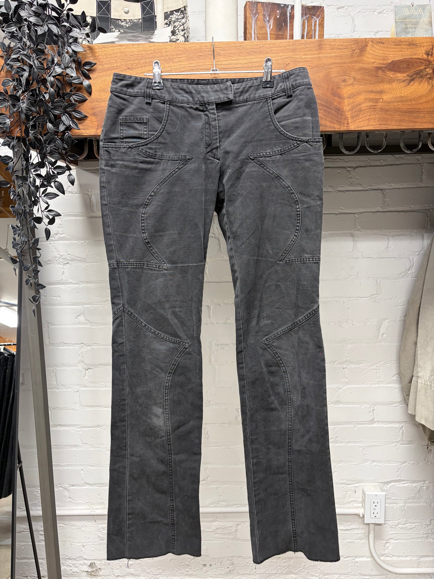 Vintage Versace Panelled Black Low Rise Skinny Jeans